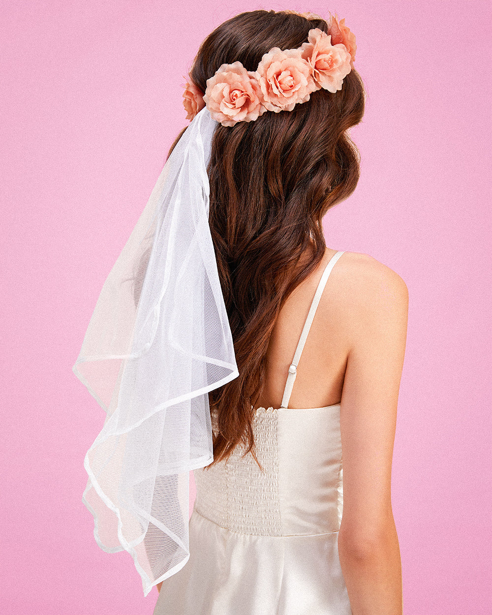 Head in the Clouds - rose gold flower veil