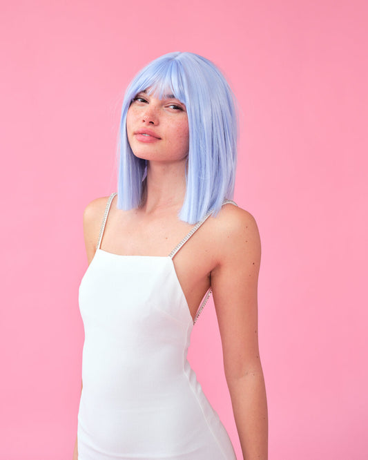 Icy Blue Wig - pastel blue wig