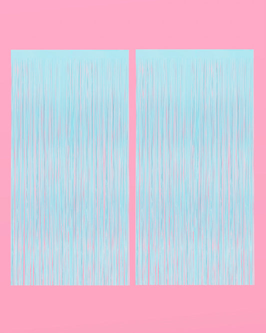 Cloud Nine Curtain - matte blue foil curtain