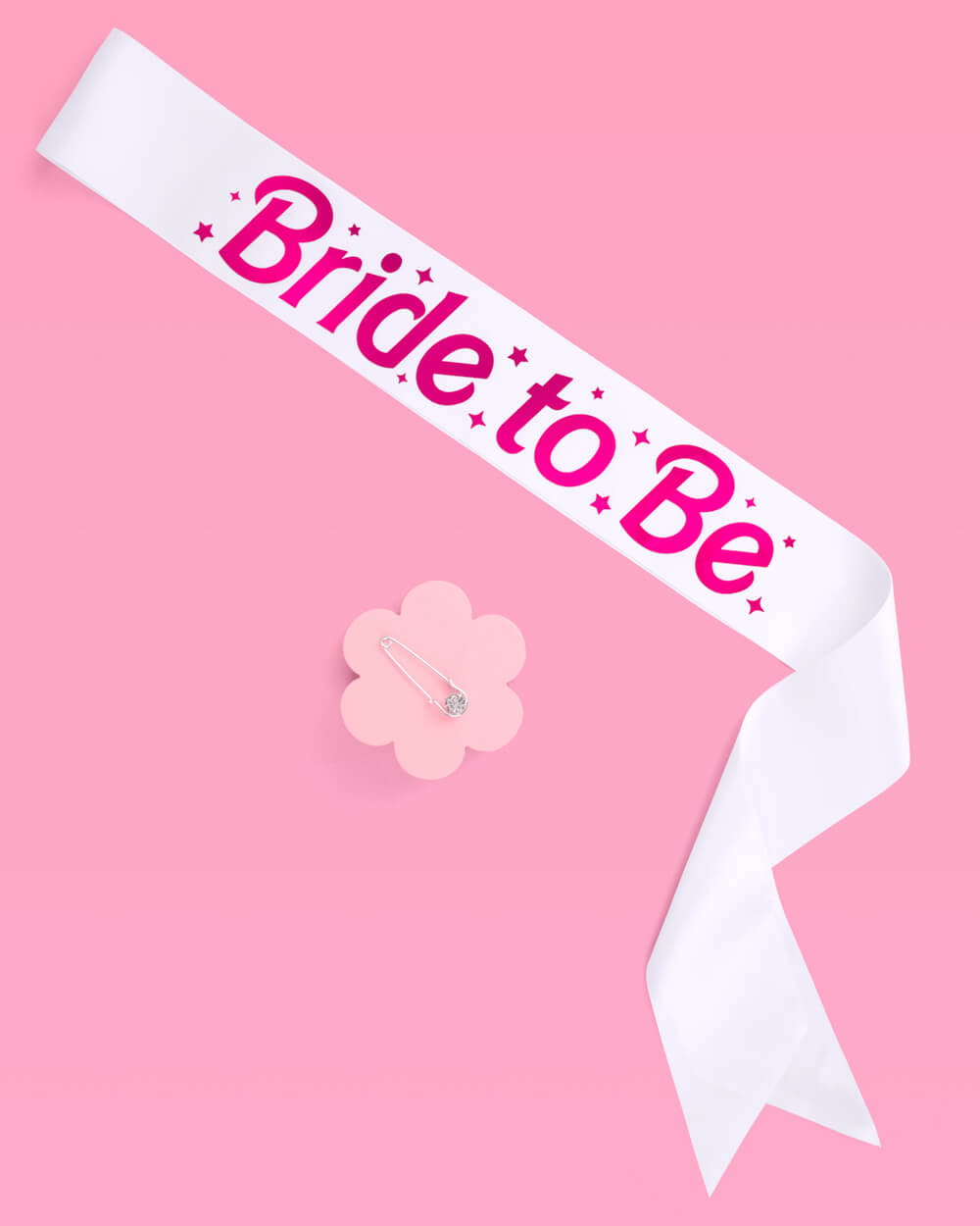 Let's Go Bride Sash - white silk + foil