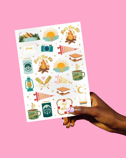 Camp Bride Tats - 42 foil temporary tattoos