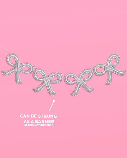 Shimmer Bow Balloons - 4 iridescent balloons