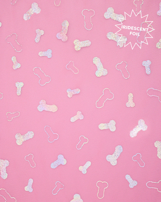 Sorry Mom Veil - iridescent foil penis veil