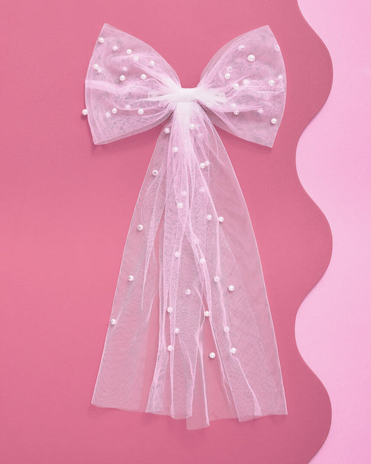 Bow to Be - white + pearl bow