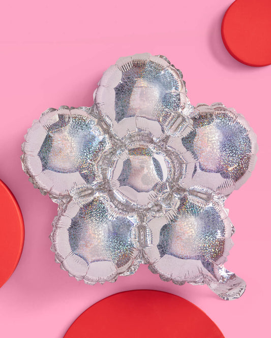 Shimmer Flower Balloon - 4 iridescent balloons