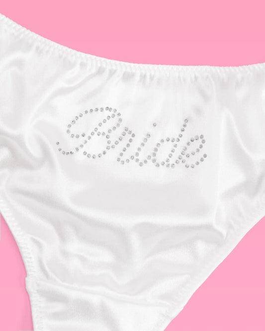 That Bride Thong - ivory rhinestone thong