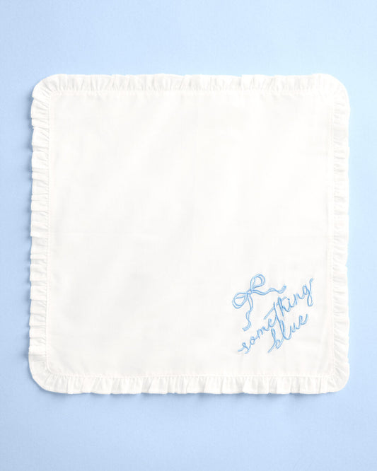 Something Blue Hanky - embroidered handkerchief