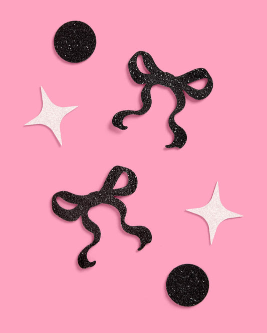 Little Black Bow Confetti - 200 pc glitter confetti