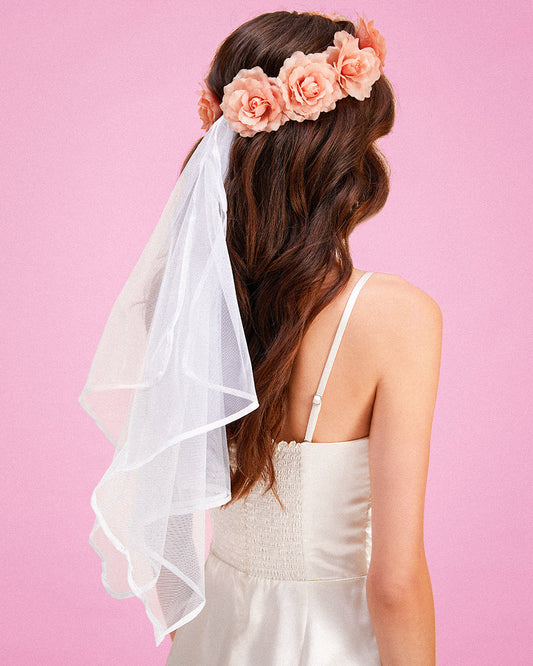 Head in the Clouds - rose gold flower veil