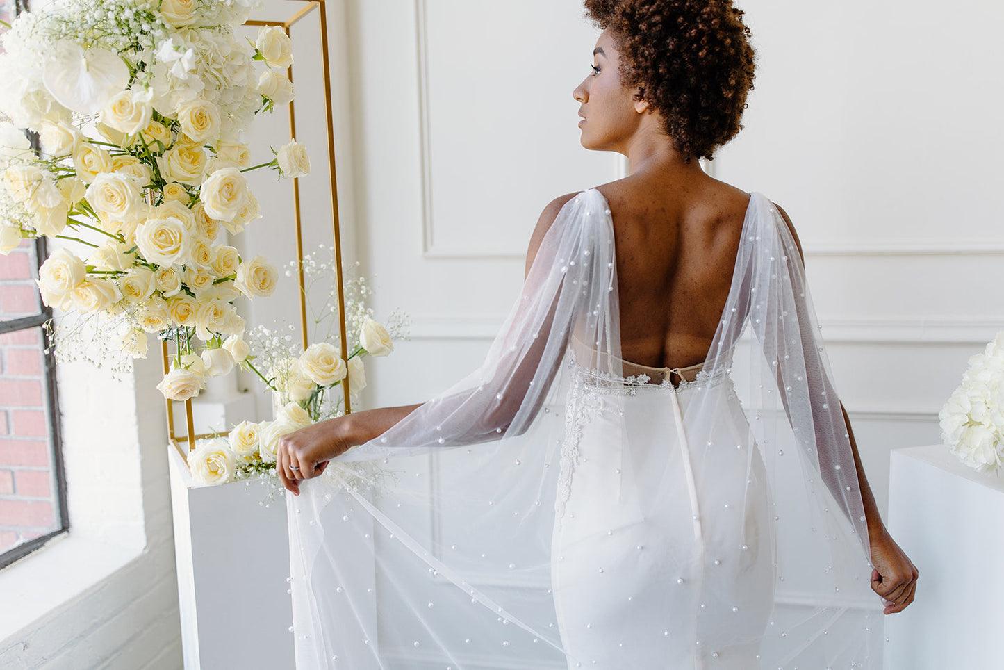 Pearl Bridal Cape