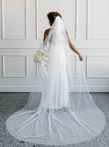 Extra Wide Pearl Veil
