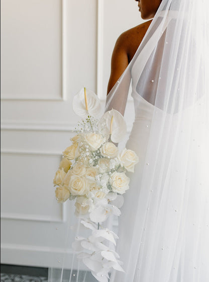 Extra Wide Pearl Veil