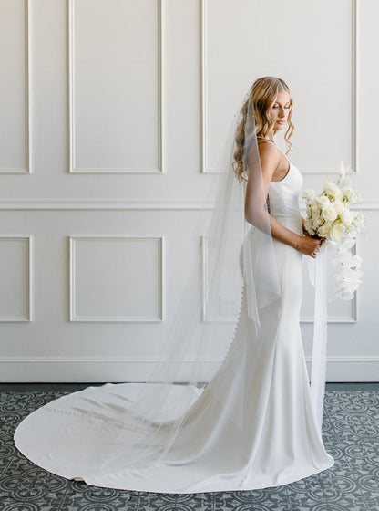 Waterfall Pearl or Rhinestoned Drop Veil