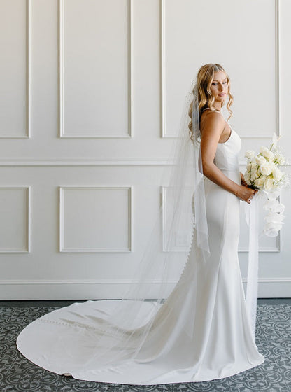 Waterfall Pearl or Rhinestoned Drop Veil