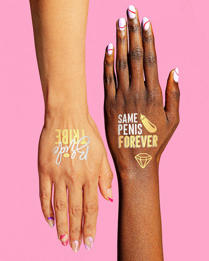 Naughty Tats - 32 foil temporary tattoos