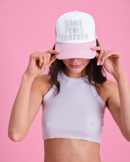 Same Hat Forever - rhinestone trucker hat