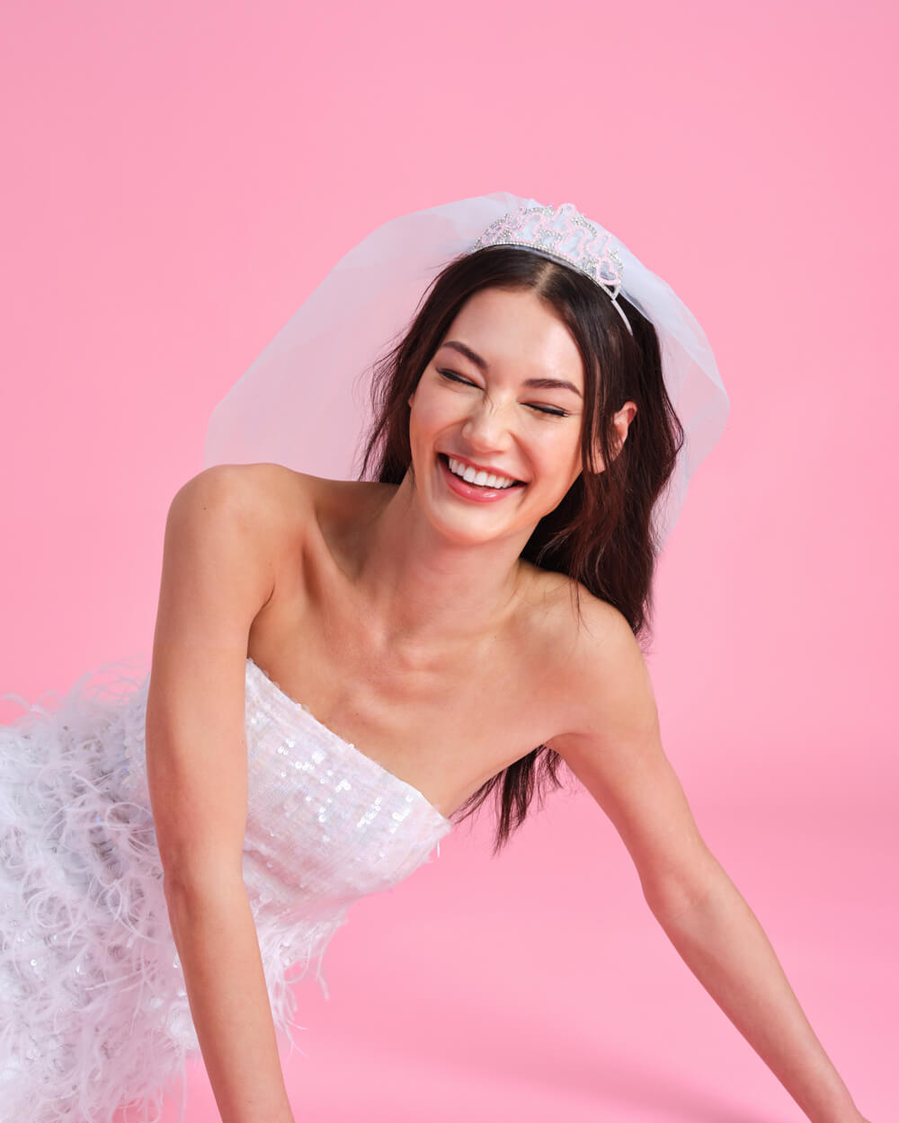 The Penis Tiara + Veil - rhinestone tiara + veil