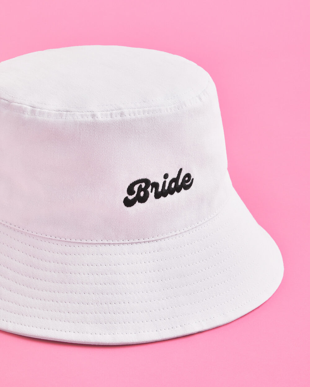 Bride Bucket Hat - embroidered cotton hat