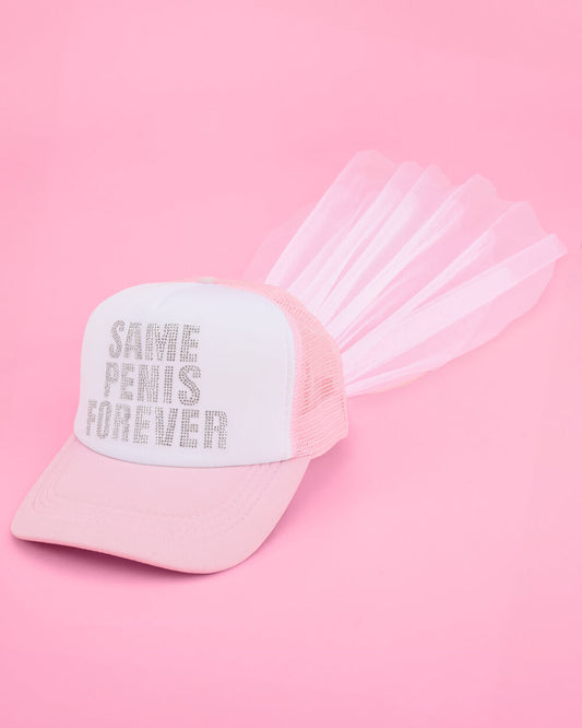 Same Hat Forever - rhinestone trucker hat