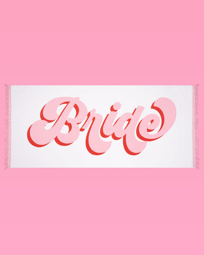 Bride Beach Towel - fringe cotton towel