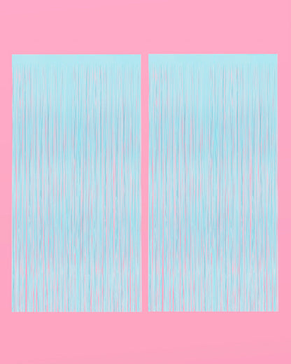 Cloud Nine Curtain - matte blue foil curtain