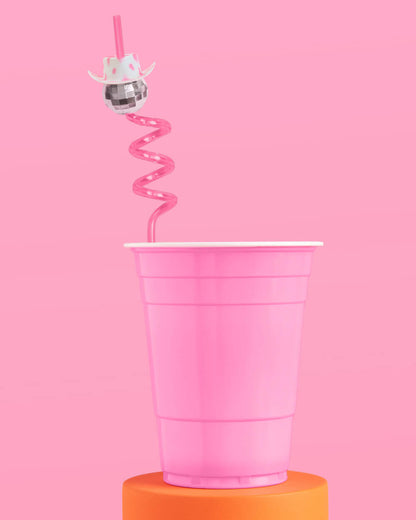Disco Cowgirl Straws - 12 reusable straws
