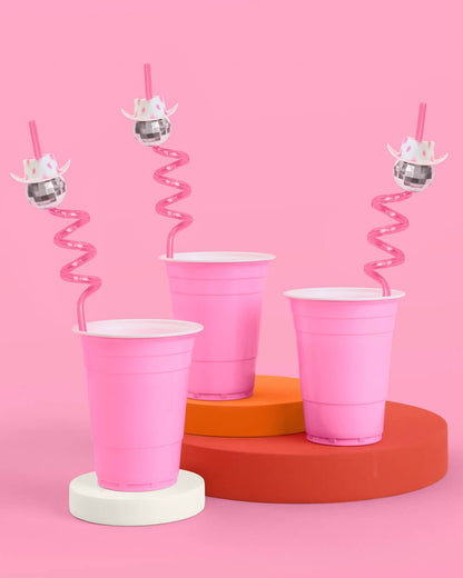 Disco Cowgirl Straws - 12 reusable straws