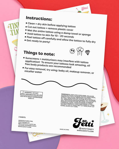 Martini Tats - 50 temporary tattoos
