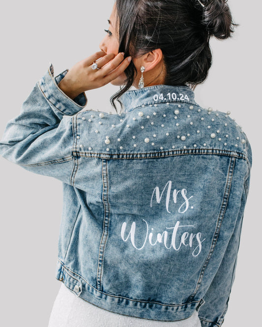Embroidered Bride Denim Jacket