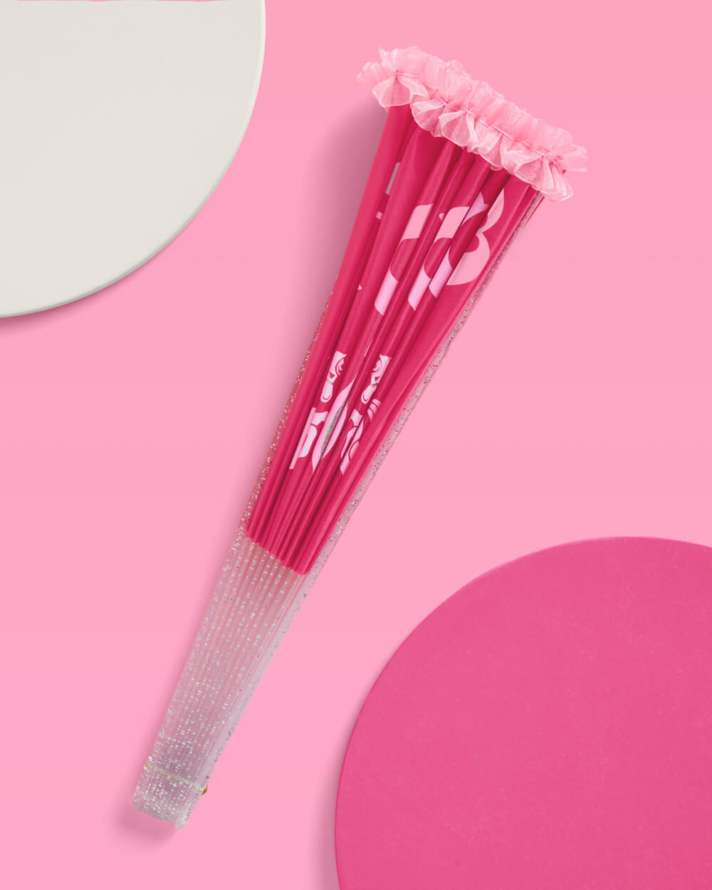 Pink Pony Club Fan - ruffled folding fan