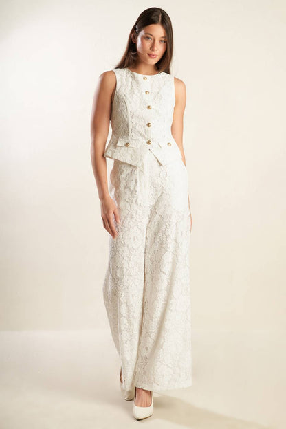 THINK LATER WOVEN LACE VEST