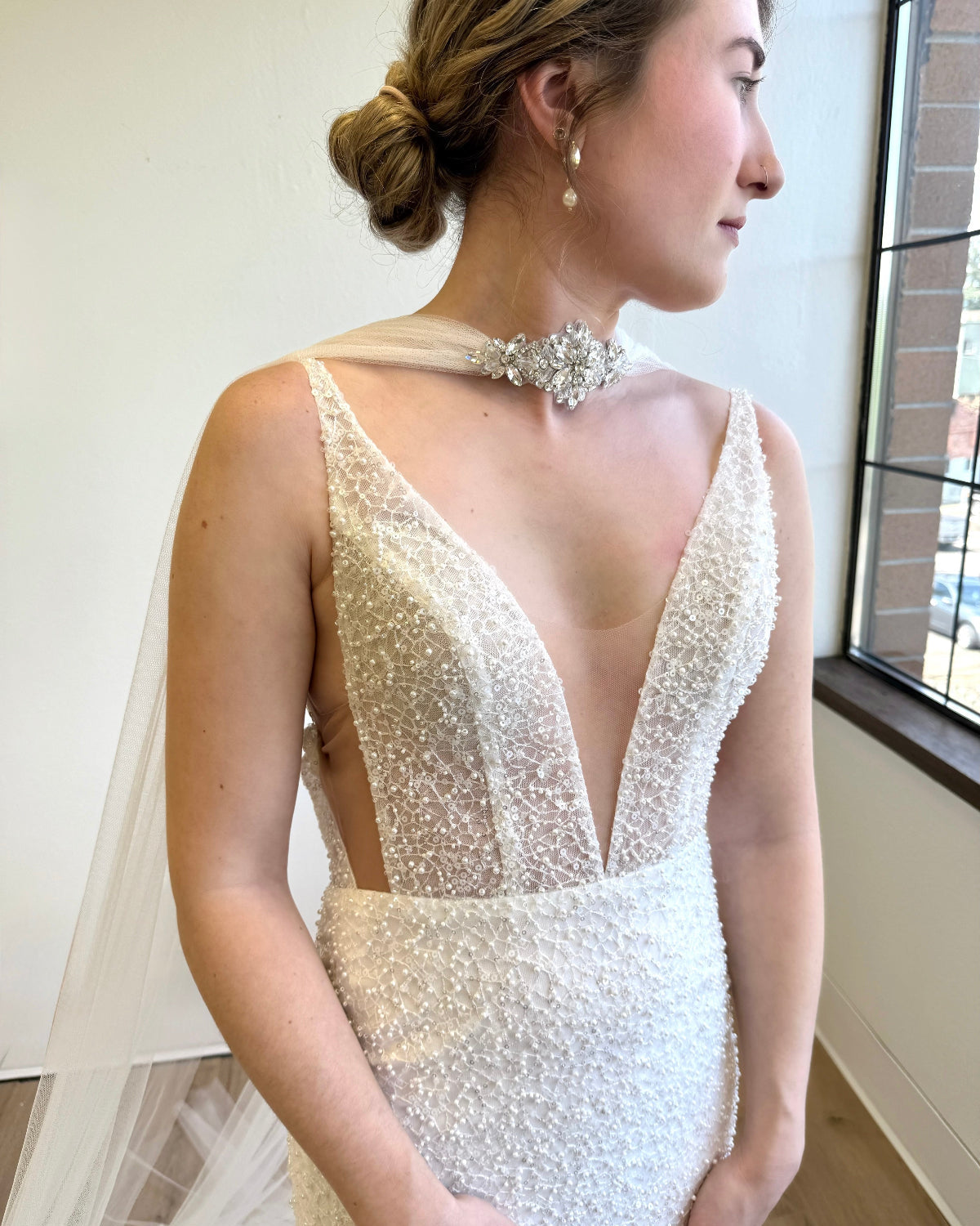 Crystal Choker Bridal Scarf