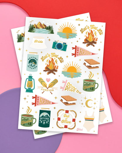 Camp Bride Tats - 42 foil temporary tattoos