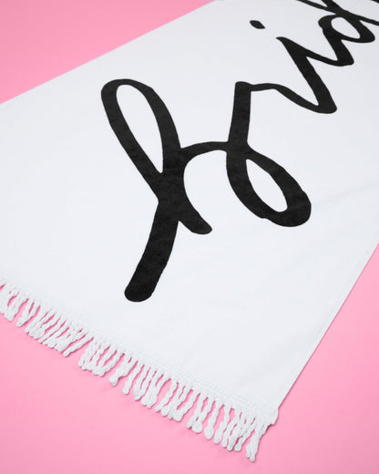Classic Bride Beach Towel - fringe cotton towel