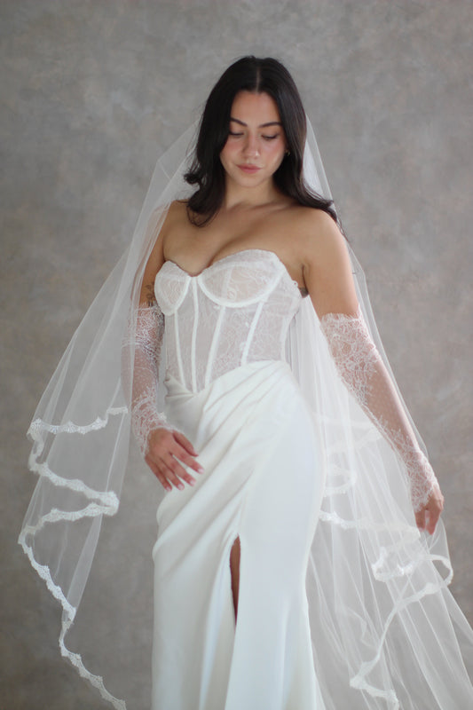 Hailey Lace Drop Veil