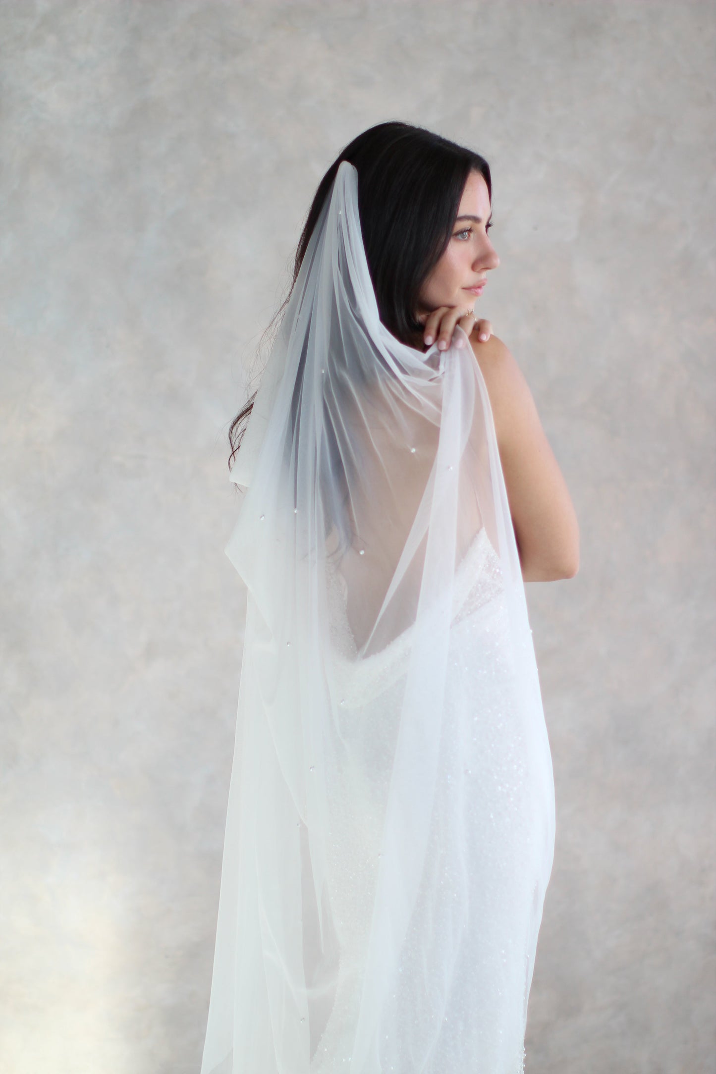 Pearl Draped Veil