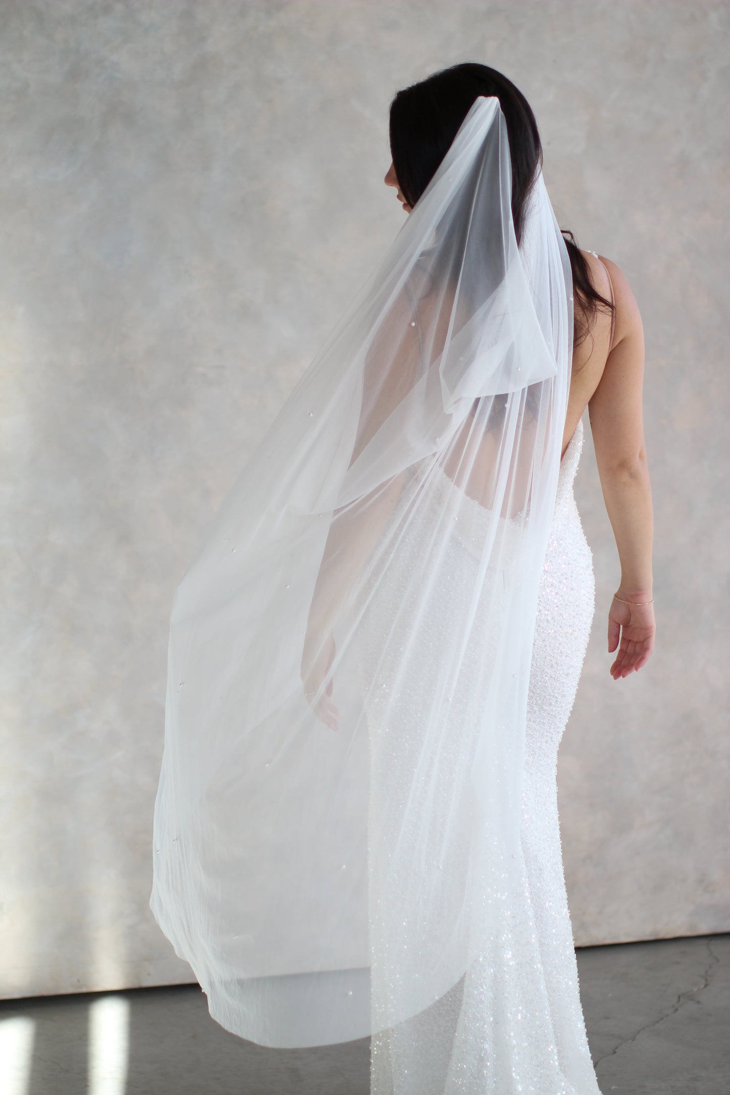 Pearl Draped Veil