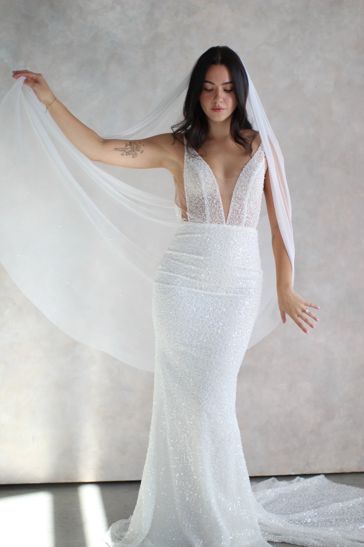 Pearl Draped Veil