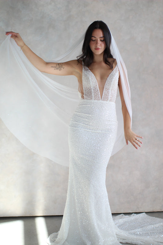 Pearl Draped Veil