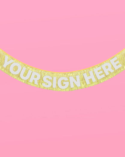 Posi Vibes Fringe - yellow foil banner