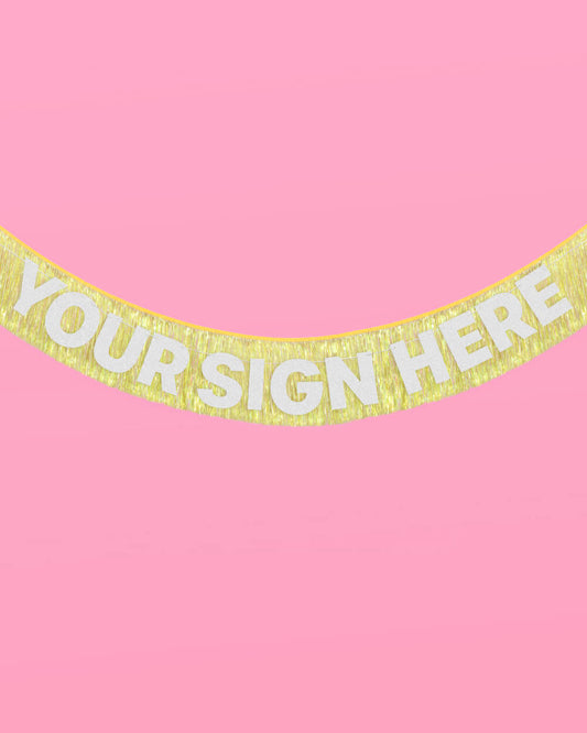 Posi Vibes Fringe - yellow foil banner