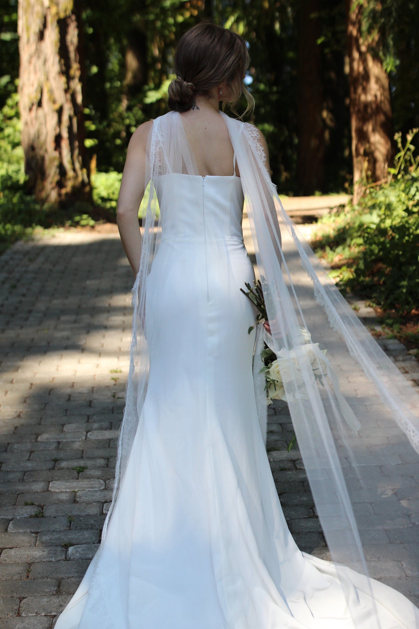 Lace Trim Bridal Scarf