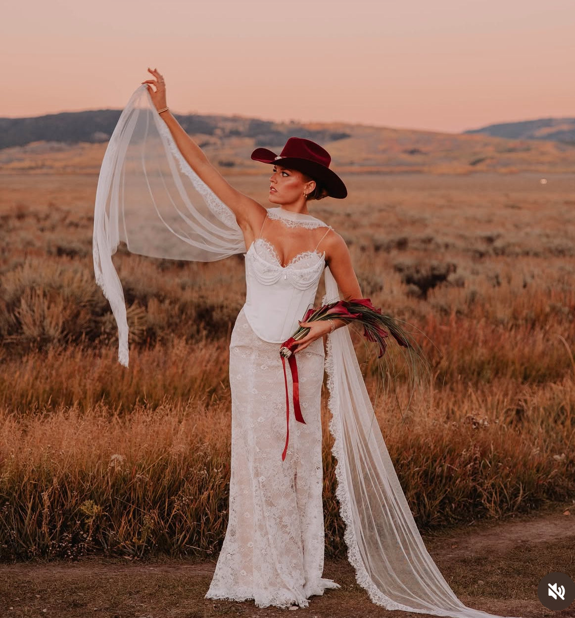 Lace Trim Bridal Scarf