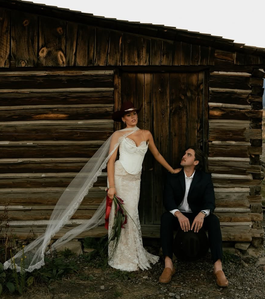 Lace Trim Bridal Scarf