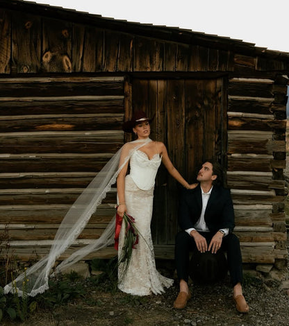 Lace Trim Bridal Scarf