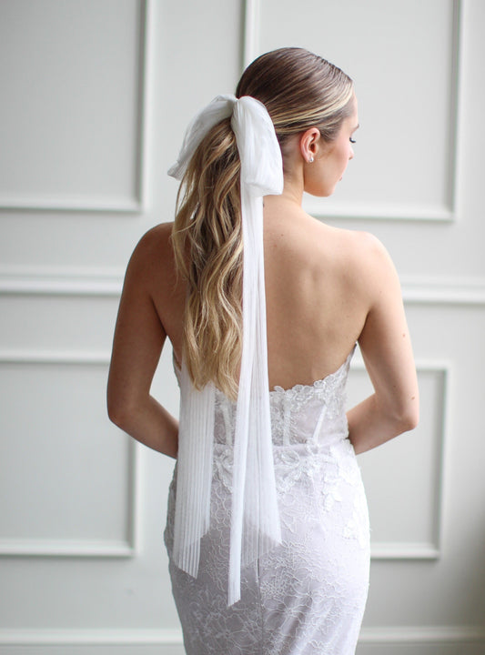 Floppy Pleated Bridal Bow