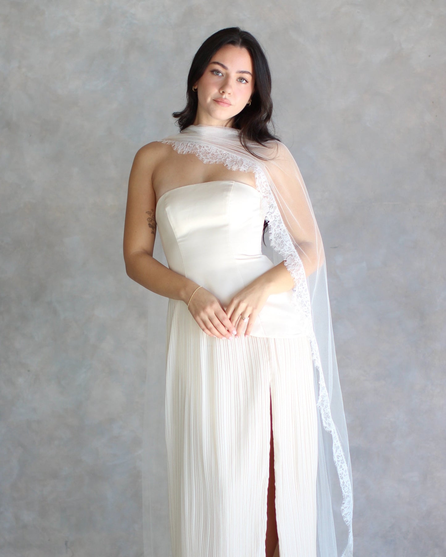 Lace Trim Bridal Scarf