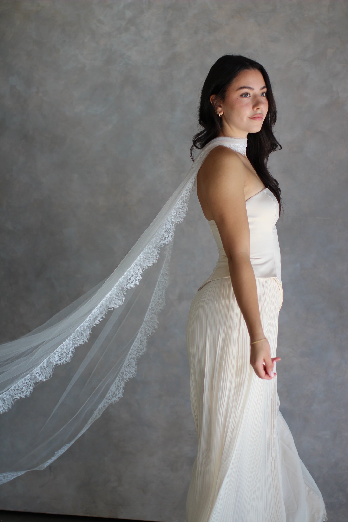 Lace Trim Bridal Scarf