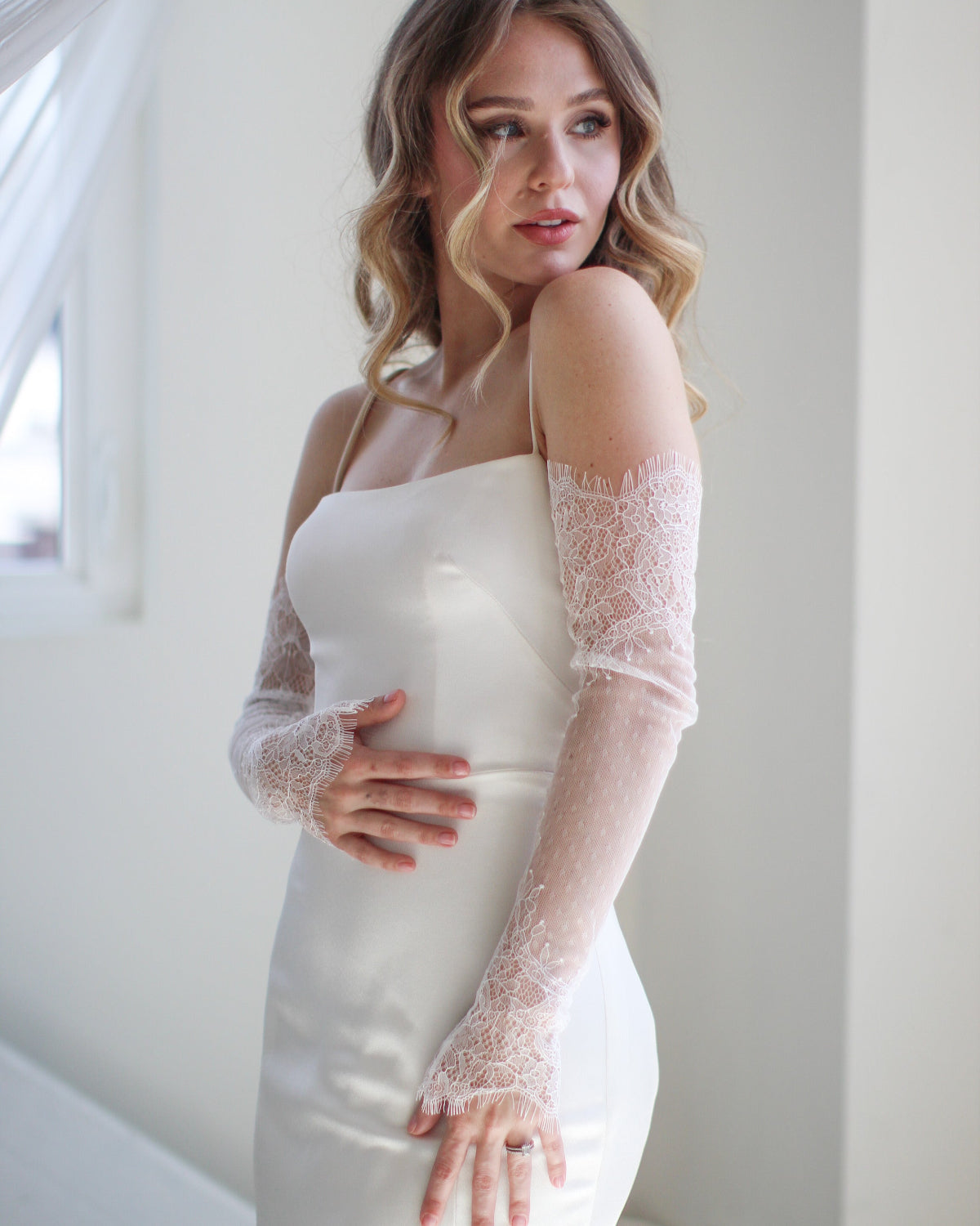 Swiss Dot Lace Sleeves