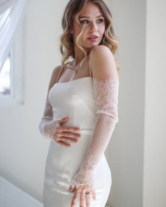 Swiss Dot Lace Sleeves